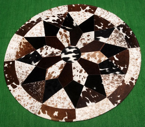 Cowhide round patchwork - round,